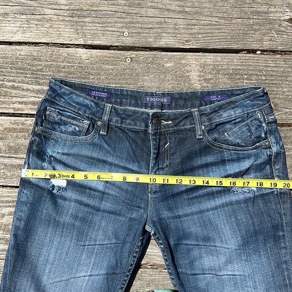 VIGGOS the boyfriend rolled up distress skinny jeans size 9 length 27 rolled up - Picture 10 of 12